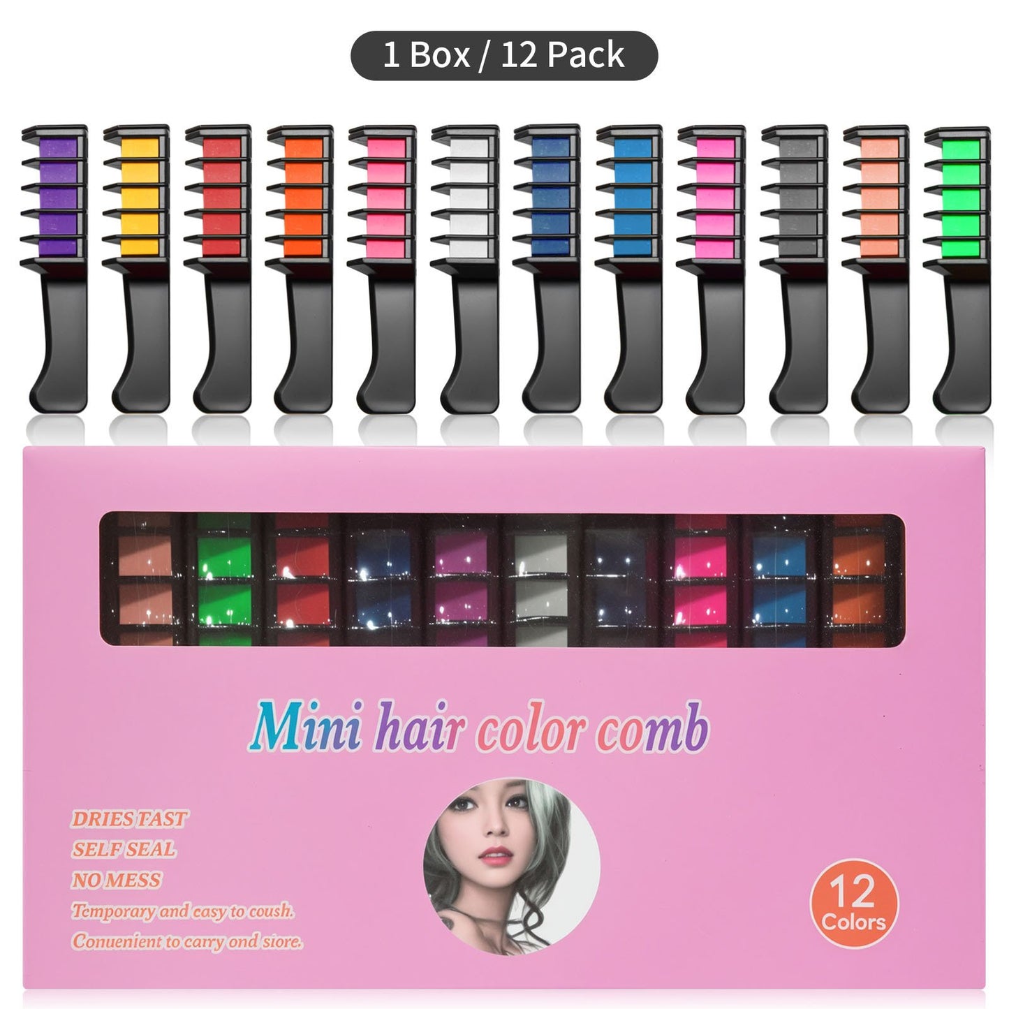 🔥LAST DAY 50% OFF -✨Instant Hair Color Comb - Non-Toxic Water-Washable Quick Dry Vibrant Temporary Color for Fashion Enthusiasts - Haircare
