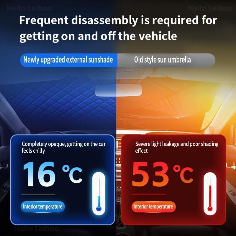 LEIBOO Car Windshield Cover – All-Season Protection from Snow, Ice, Frost & Sun