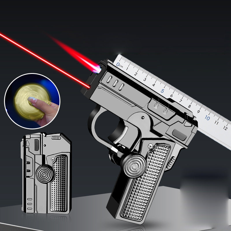 Folding Fingertip Gyro Windproof Inflatable Laser Lighter