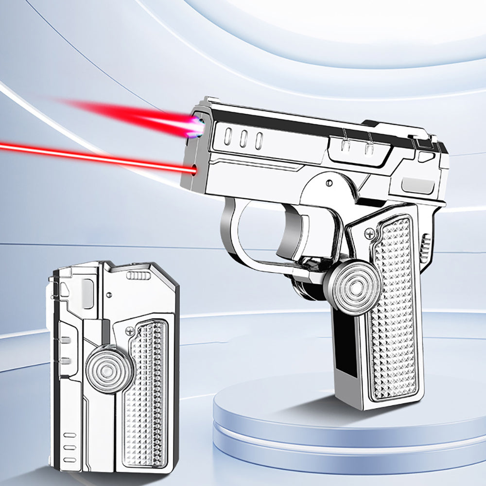Folding Fingertip Gyro Windproof Inflatable Laser Lighter