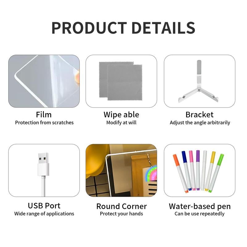 🏆Save 49%🏆 Creative Rewritable Acrylic LED Message Board -(with 7 Pens)