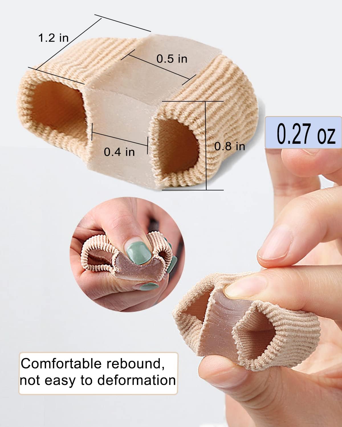 2PCS Gel Bunion Toe Separators – Pain Relief Toe Corrector & Hammer Toe Straightener for Women and Men