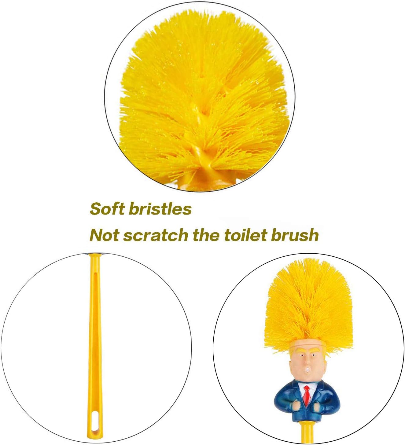 Funny Toilet Brush,Prank Toilet Brush Cleaner, Funny Toilet Scubber,Make Toilet Great Again, Commander in Crap (Thumb Up Toilet Brush)