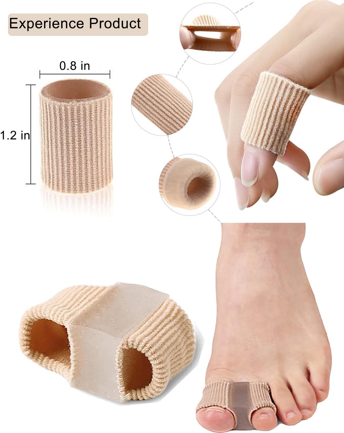 2PCS Gel Bunion Toe Separators – Pain Relief Toe Corrector & Hammer Toe Straightener for Women and Men