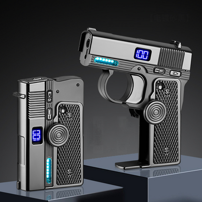 Folding Fingertip Gyro Windproof Inflatable Laser Lighter