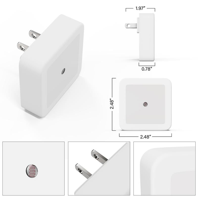 ✨Warm White Night Lights Plug into Wall, Plug in Night Light, Dusk to Dawn Nightlight Led Night Lights for Bedroom, Bathroom, Hallway