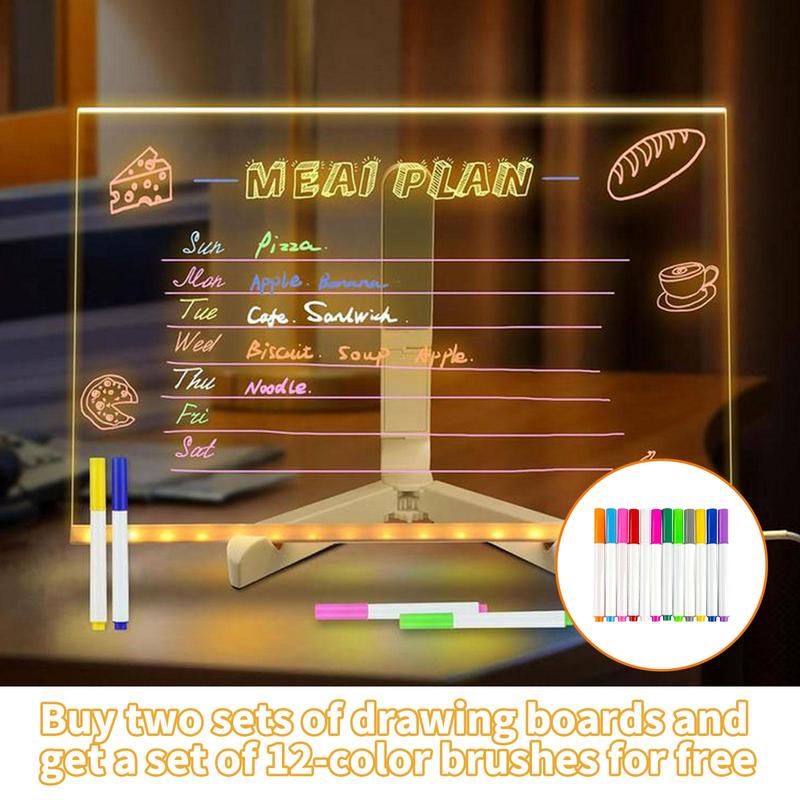 🏆Save 49%🏆 Creative Rewritable Acrylic LED Message Board -(with 7 Pens)